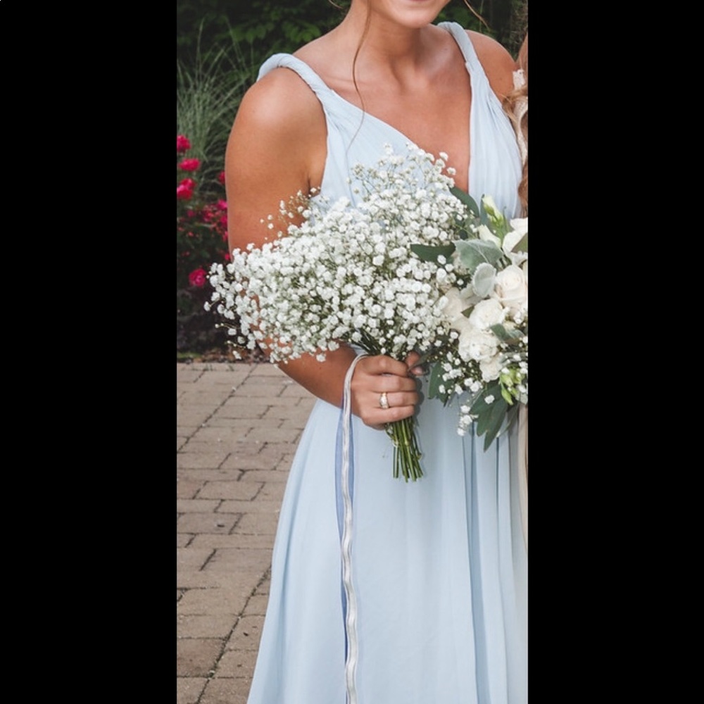 Azazie knee length dress in Mist